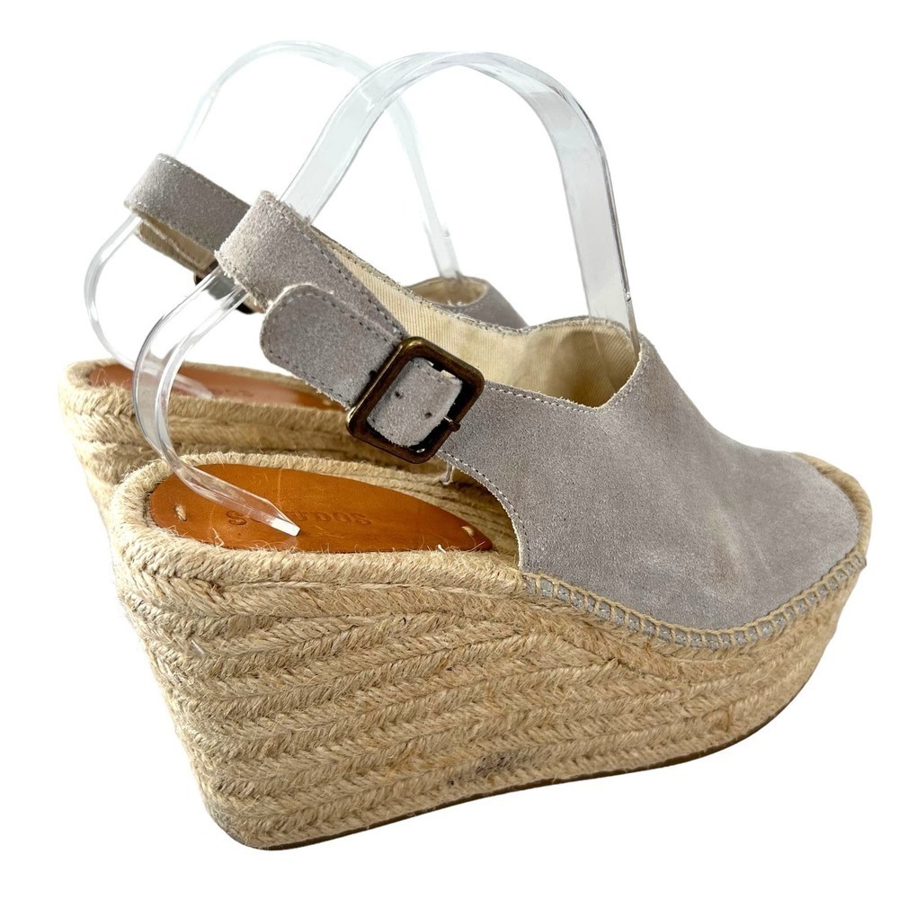 SOLUDOS Sevilla Espadrille Slingback Platform Sandal in Stone Size 10 - Picture 7 of 16